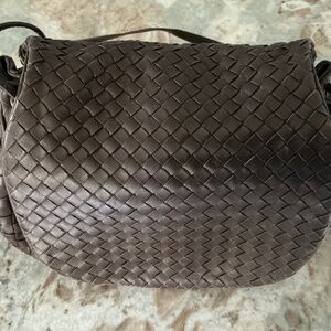 Bottega Veneta Intrecciato Woven Leather Suede Shoulder Bag – Authenticated